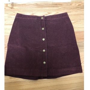 Maroon Corduroy Skirt